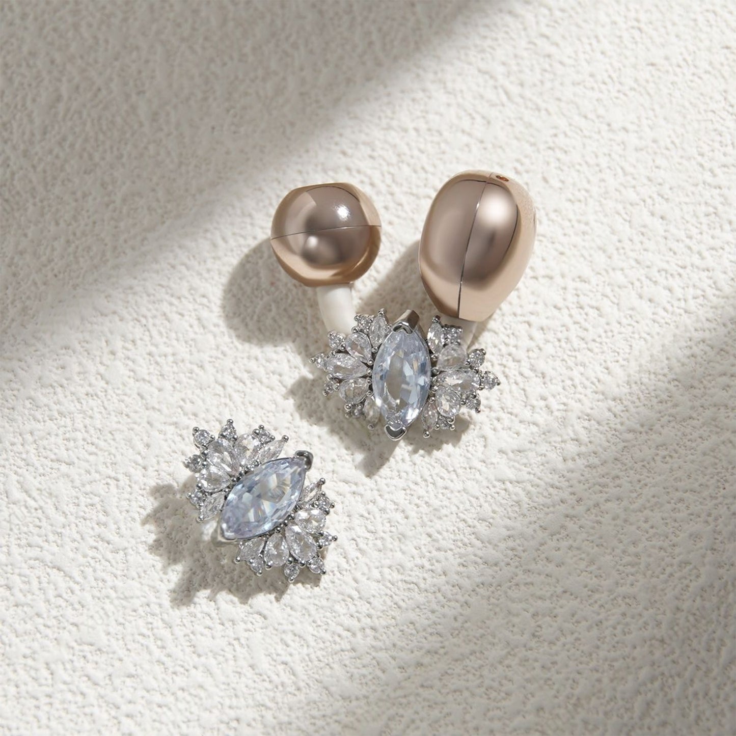 Floral Marquise Earbuds Earrings