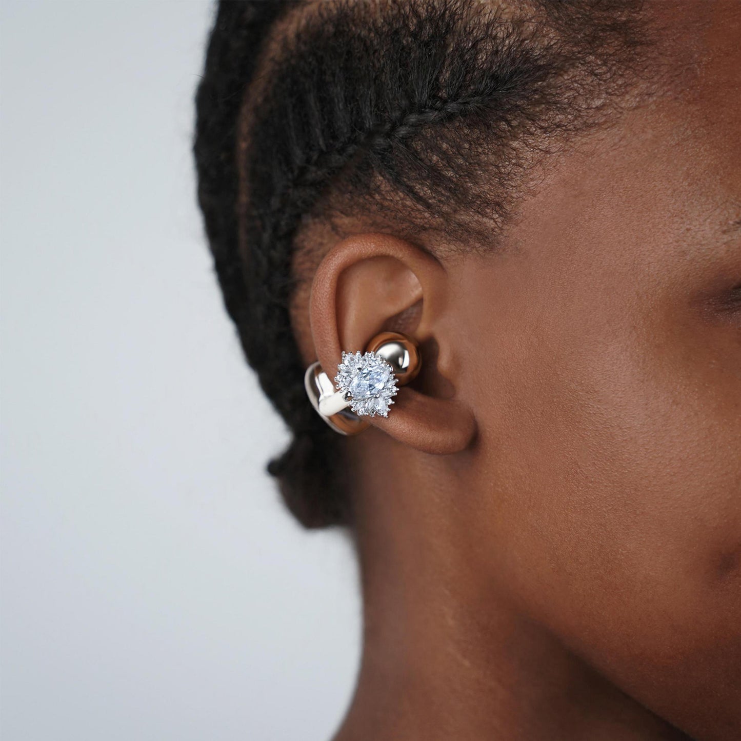 Floral Marquise Earbuds Earrings