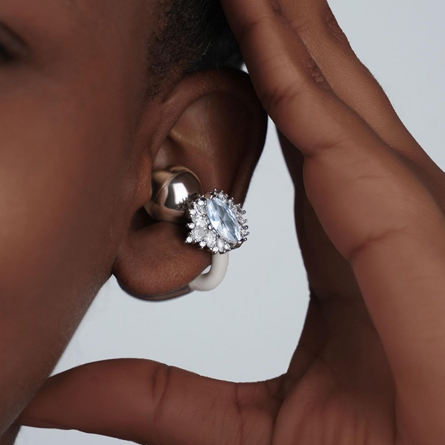Floral Marquise Earbuds Earrings