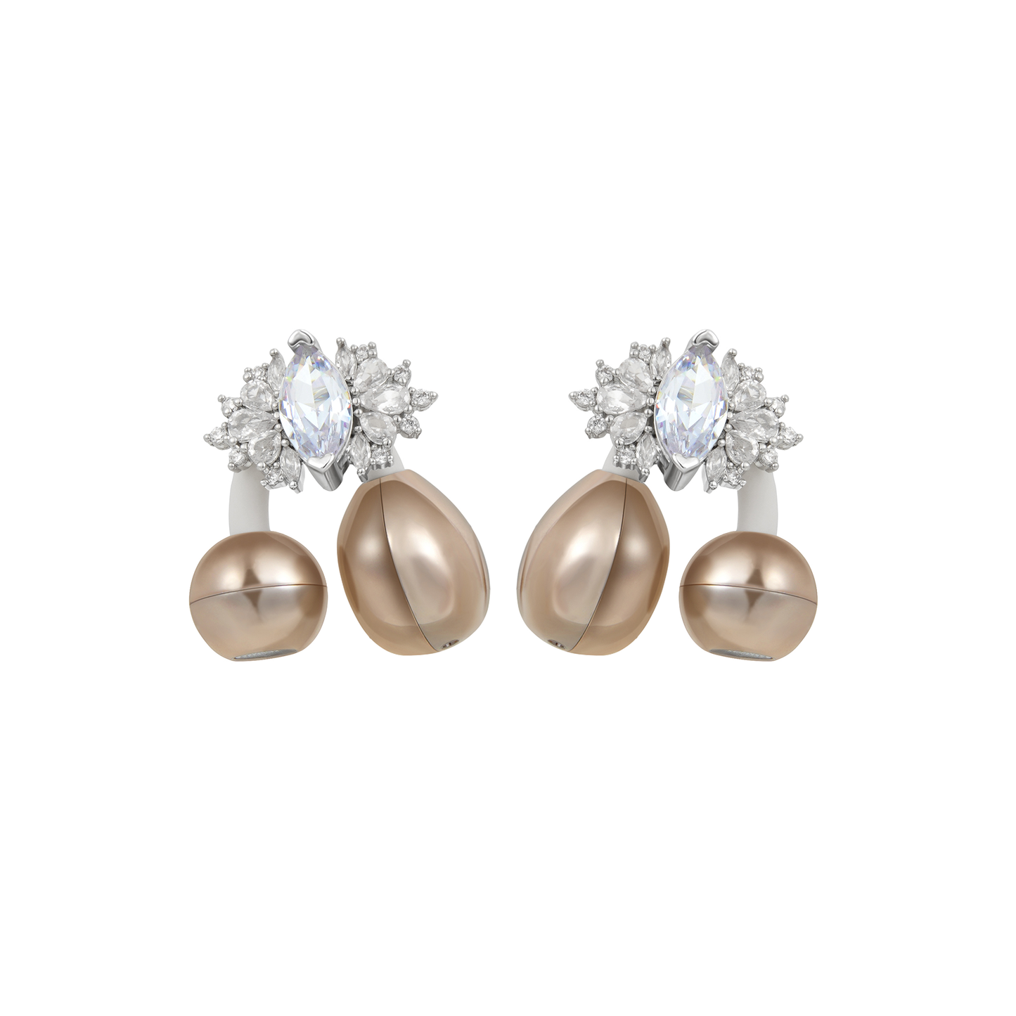Floral Marquise Earbuds Earrings
