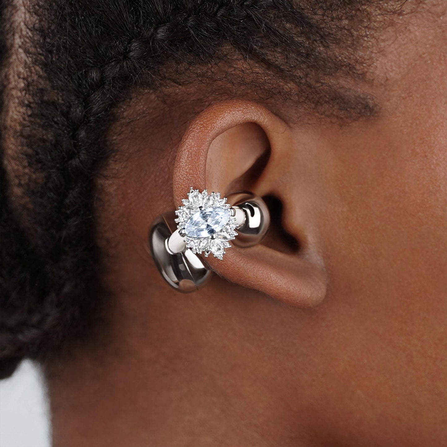 Floral Marquise Earbuds Earrings
