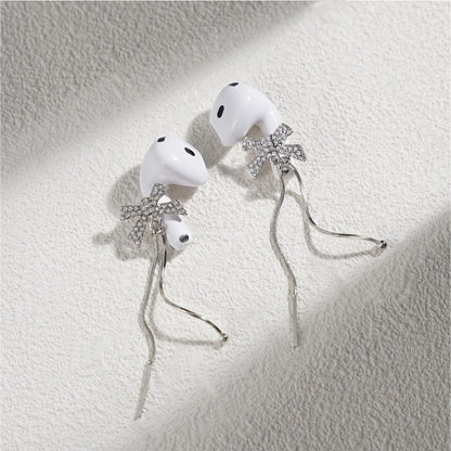 Tassel Bow Earbuds Earrings for Airpods